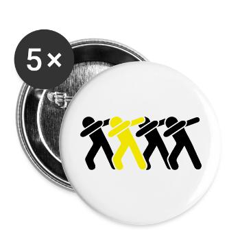 dabbing team - Buttons groß 56 mm (5er Pack) - Weiß - Vorne