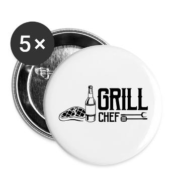 grill chef - Buttons groß 56 mm (5er Pack) - Weiß - Vorne