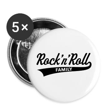 Rock 'n' Roll Family (Famille De Rock And Roll) - Lot de 5 grands badges (56 mm) - blanc - Devant