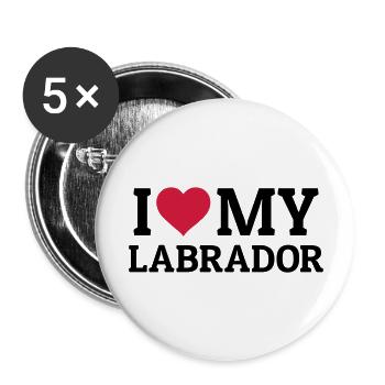 I love my Labrador - Buttons groß 56 mm (5er Pack) - Weiß - Vorne