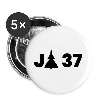 JA 37 Viggen - Lot de 5 grands badges (56 mm) - blanc - Devant