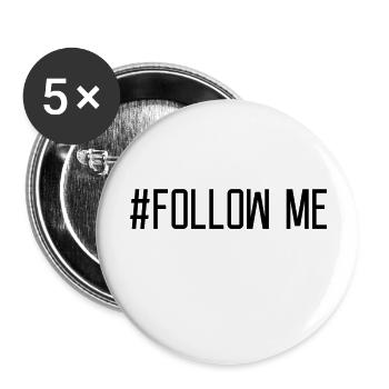 Gespiegelt Follow Me - Buttons groß 56 mm (5er Pack) - Weiß - Vorne