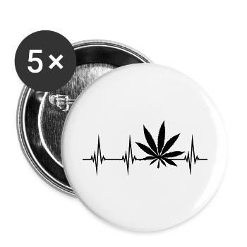 Pulse heartbeat weed - Buttons large 2.2''/56 mm (5-pack) - white - Front