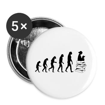 Lire l'évolution - Lot de 5 grands badges (56 mm) - blanc - Devant