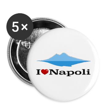 J'adore Naples et le Vésuve - Lot de 5 grands badges (56 mm) - blanc - Devant