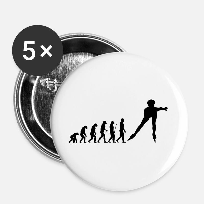 Évolution du patineur en ligne - Lot de 5 grands badges (56 mm) - blanc