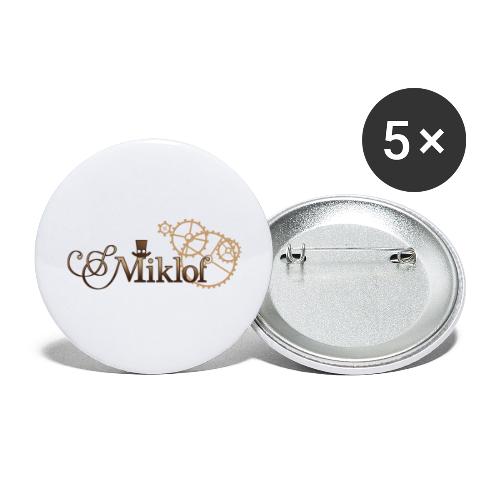 miklof logo gold wood gradient 3000px - Buttons large 2.2''/56 mm (5-pack)