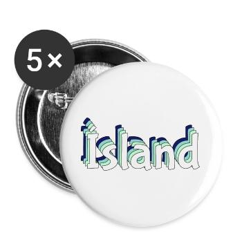 Iceland – 3D Tropical Lettering - Buttons large 2.2''/56 mm (5-pack) - white - Front