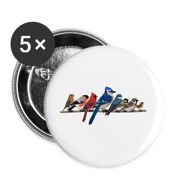 Colorful Birds Drawing Bird Friend Ornithologist - Buttons large 2.2''/56 mm (5-pack) - white - Front