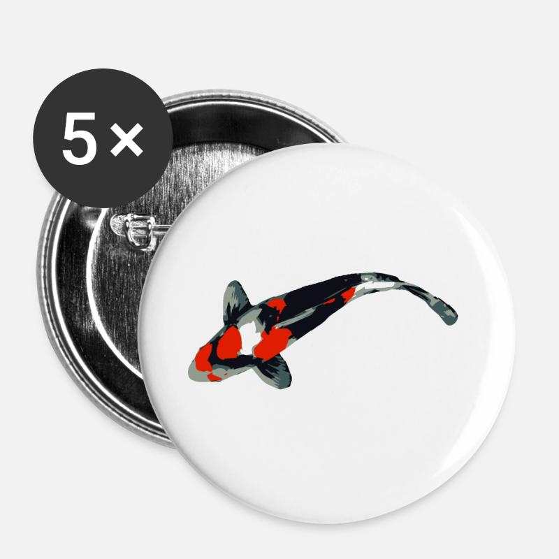 Koi carp - Buttons large 2.2''/56 mm (5-pack) - white