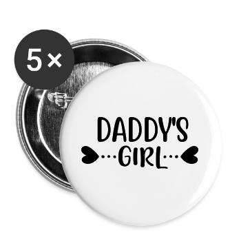 Daddy s Girl 01 - Buttons large 2.2''/56 mm (5-pack) - white - Front