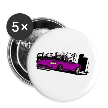 MIATA NB mx5 mk2 position ROSE MEILLEUR DESIGN - Lot de 5 grands badges (56 mm) - blanc - Devant