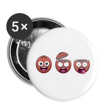 Funny Coconuts - Buttons large 2.2''/56 mm (5-pack) - white - Front
