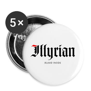 Illyrian - Buttons groß 56 mm (5er Pack) - Weiß - Vorne