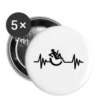 Image: wheelchair, heartbeat, relaxed # - Buttons large 2.2''/56 mm (5-pack) - white - Front