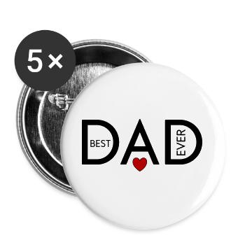 Best Dad ever - Buttons large 2.2''/56 mm (5-pack) - white - Front