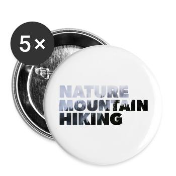 Alpen Wald Natur Bergwandern LeewardDesign - Buttons groß 56 mm (5er Pack) - Weiß - Vorne