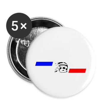 Sapeurs Pompiers De France Drapeau Français - Lot de 5 grands badges (56 mm) - blanc - Devant