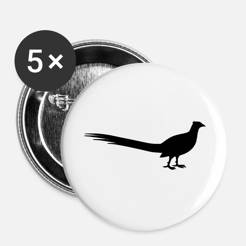 Pheasant - Buttons large 2.2''/56 mm (5-pack) - white