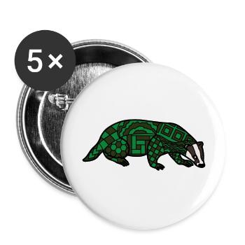 ZenDoodle "Badger" - Buttons large 2.2''/56 mm (5-pack) - white - Front