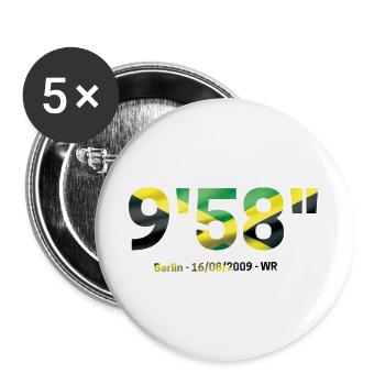 9,58" - Bolt the fastest man - Lot de 5 grands badges (56 mm) - blanc - Devant