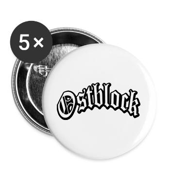 osten ostblock ossi ddr mauer retro vintage shirt - Buttons groß 56 mm (5er Pack) - Weiß - Vorne