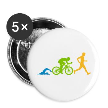 Compétition de triathlon sportif - Lot de 5 grands badges (56 mm) - blanc - Devant