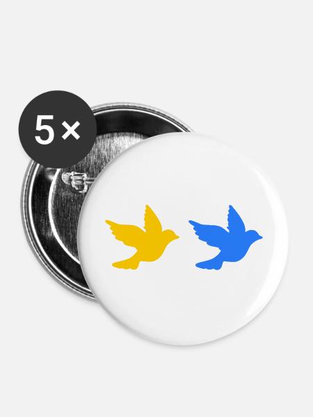 Ukraine - Buttons groß 56 mm (5er Pack) - Weiß