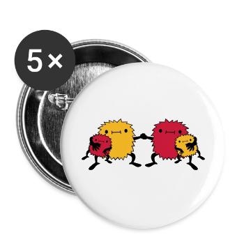4 Monster Family - Buttons large 2.2''/56 mm (5-pack) - white - Front