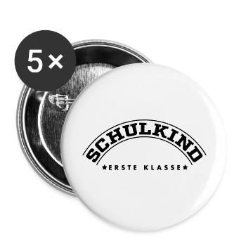Schulkind - Buttons groß 56 mm (5er Pack) - Weiß - Vorne