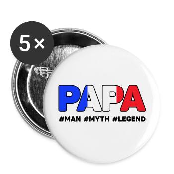 Dad The Man The Myth The Legend - Best Dad - Buttons large 2.2''/56 mm (5-pack) - white - Front