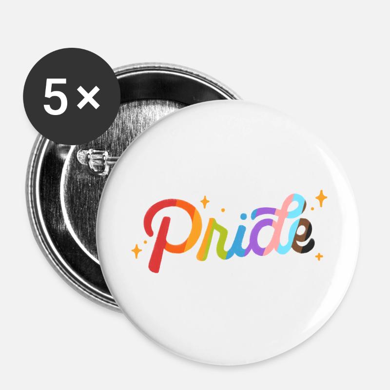 Pride - Buttons large 2.2''/56 mm (5-pack) - white