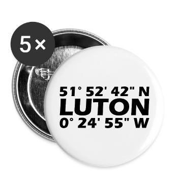 Luton Coordinates - Buttons large 2.2''/56 mm (5-pack) - white - Front