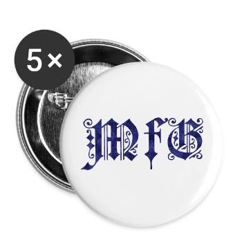 Mit freundlichen Grüßen - Buttons groß 56 mm (5er Pack) - Weiß - Vorne
