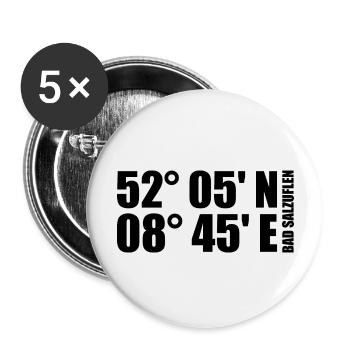 Bad Salzuflen coordinates - Buttons large 2.2''/56 mm (5-pack) - white - Front