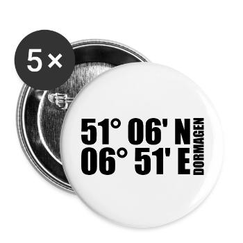 Coordonnées de Dormagen - Lot de 5 grands badges (56 mm) - blanc - Devant