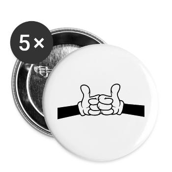 Brofist pouce levé bande dessinée - Lot de 5 grands badges (56 mm) - blanc - Devant