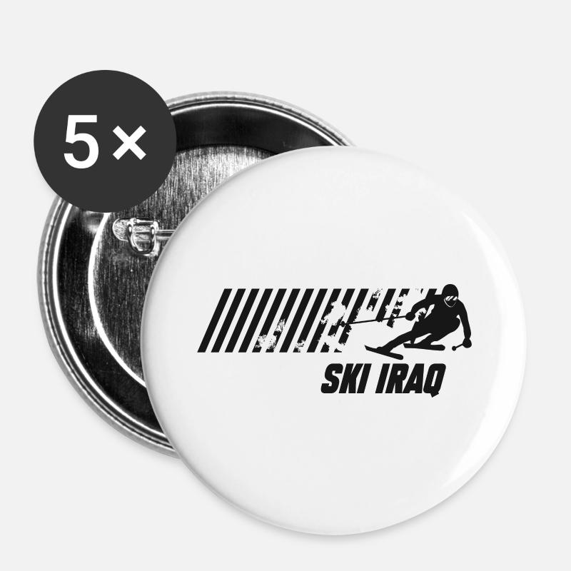 Ski Iraq - Buttons large 2.2''/56 mm (5-pack) - white