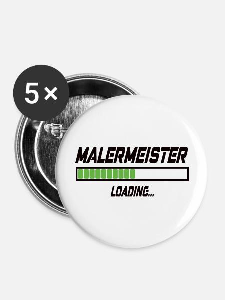 Malermeister Loading... - Buttons groß 56 mm (5er Pack) - Weiß