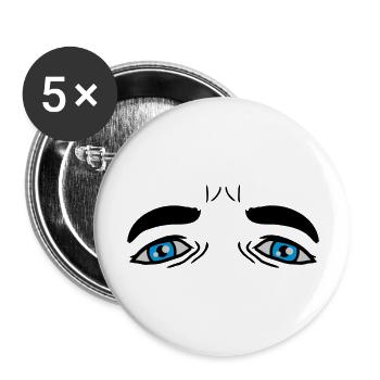 Conception Blue Sad Eyes - Lot de 5 grands badges (56 mm) - blanc - Devant