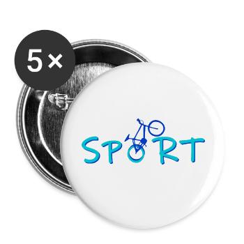 Sport - Buttons groß 56 mm (5er Pack) - Weiß - Vorne