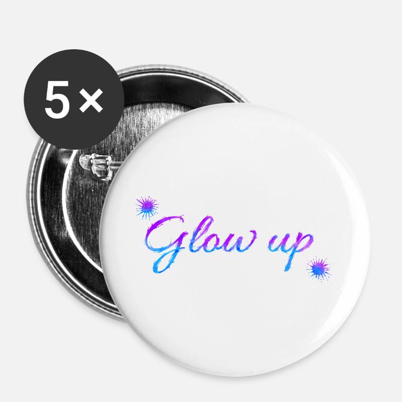 Glow up - Buttons large 2.2''/56 mm (5-pack) - white