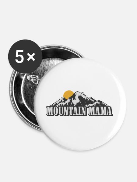 Berg Mama - Buttons groß 56 mm (5er Pack) - Weiß
