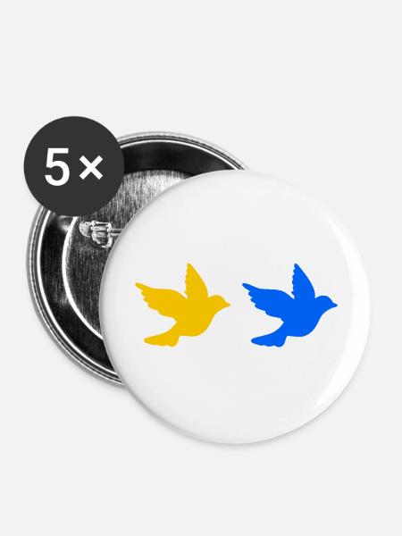 Ukraine - Buttons groß 56 mm (5er Pack) - Weiß