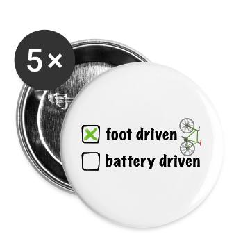 Cyclisme, mais sans batterie - un vrai jeu de jambes - Lot de 5 grands badges (56 mm) - blanc - Devant