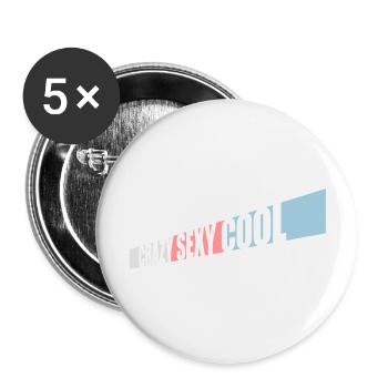 design cool sexy fou - Lot de 5 grands badges (56 mm) - blanc - Devant