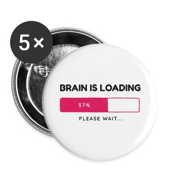 Brain is loading, please wait - Buttons large 2.2''/56 mm (5-pack) - white - Front