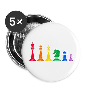 checkmate lgbt rainbow chess piece - Buttons large 2.2''/56 mm (5-pack) - white - Front