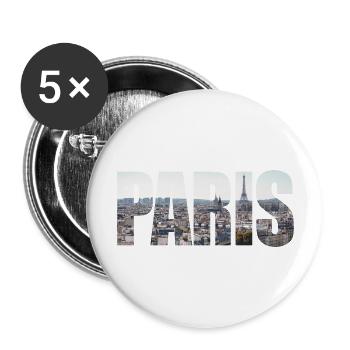photo de paris - Lot de 5 grands badges (56 mm) - blanc - Devant