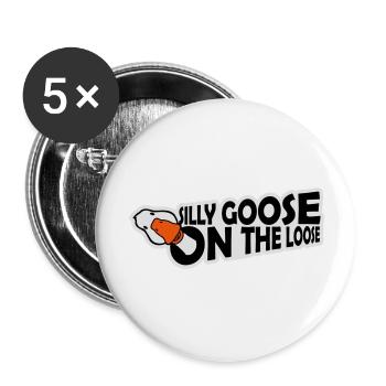 goose on the loose - Buttons large 2.2''/56 mm (5-pack) - white - Front
